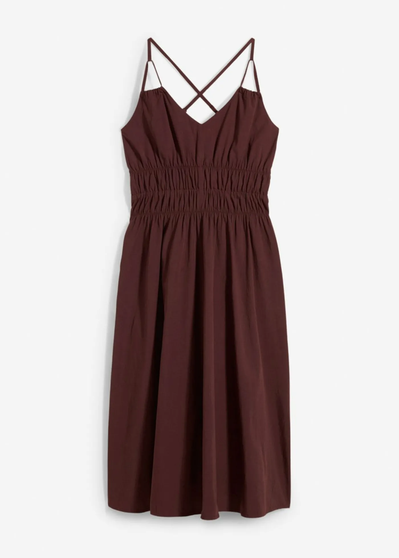 bonprix bonprix Vestido de algodón orgánico puro con tirantes Marrón tierra Outlet