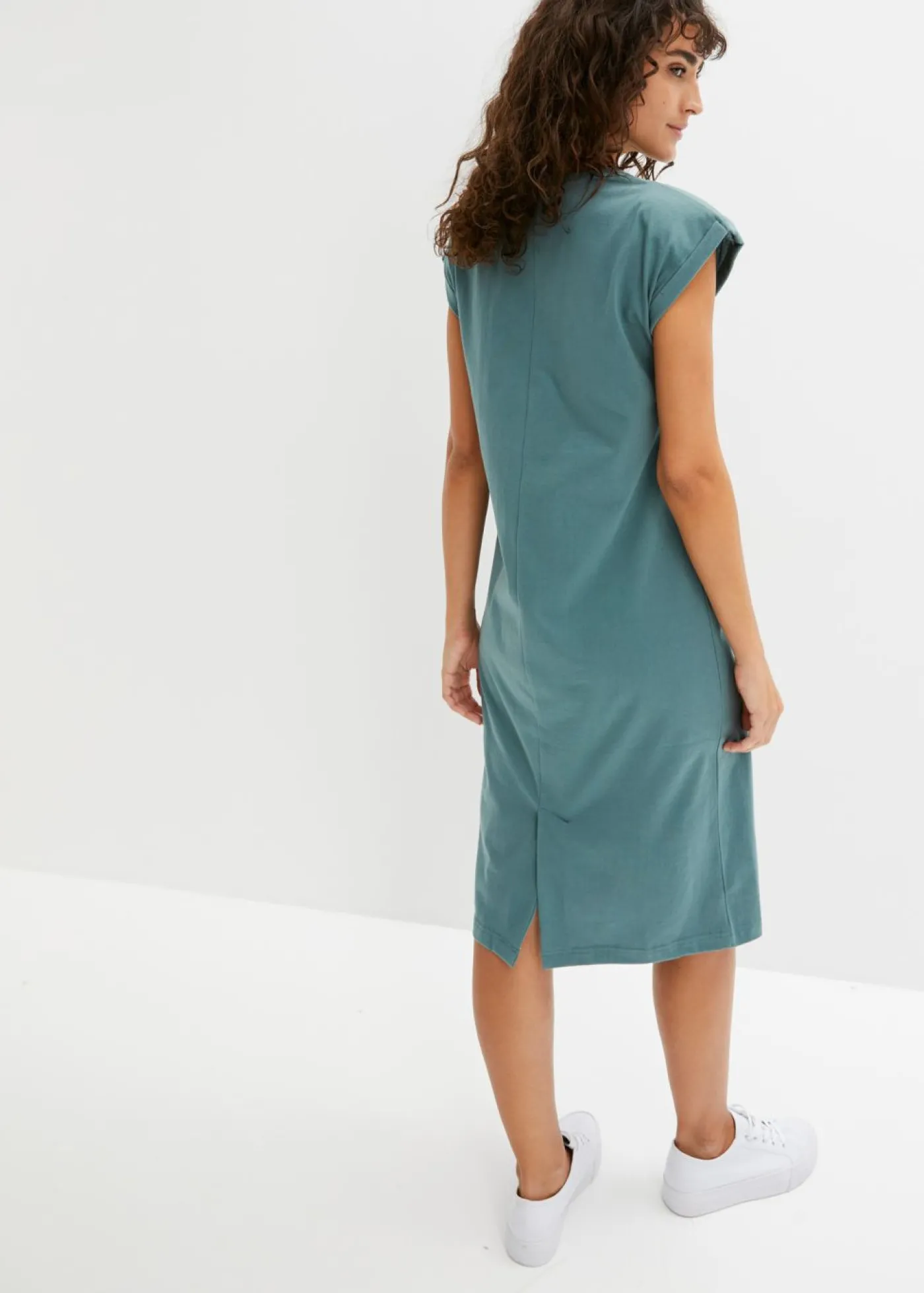 bonprix bonprix Vestido de algodón orgánico Verde grisáceo New