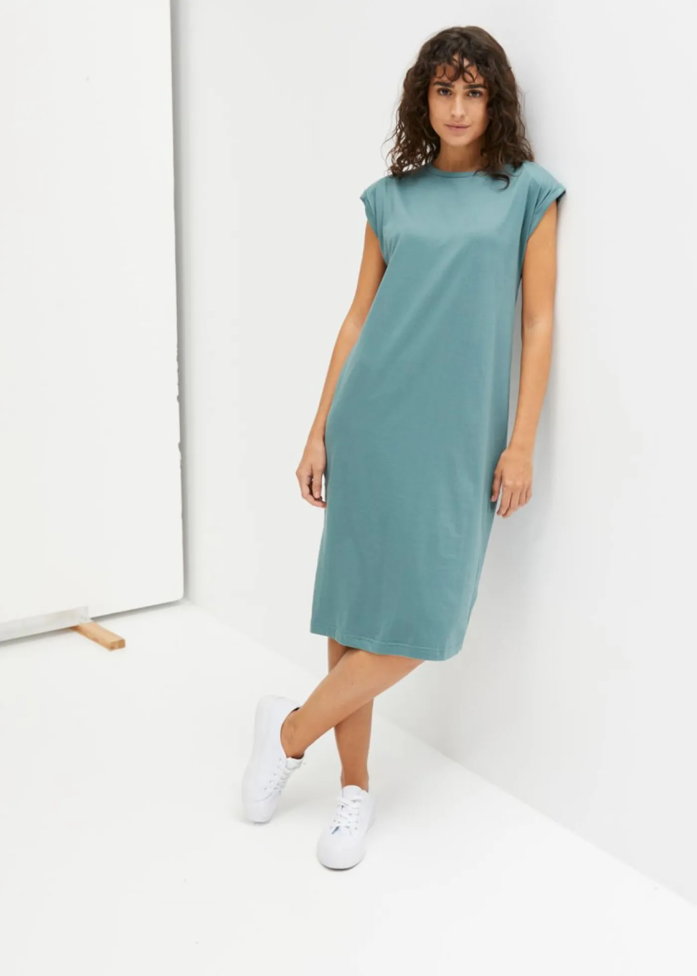 bonprix bonprix Vestido de algodón orgánico Verde grisáceo New