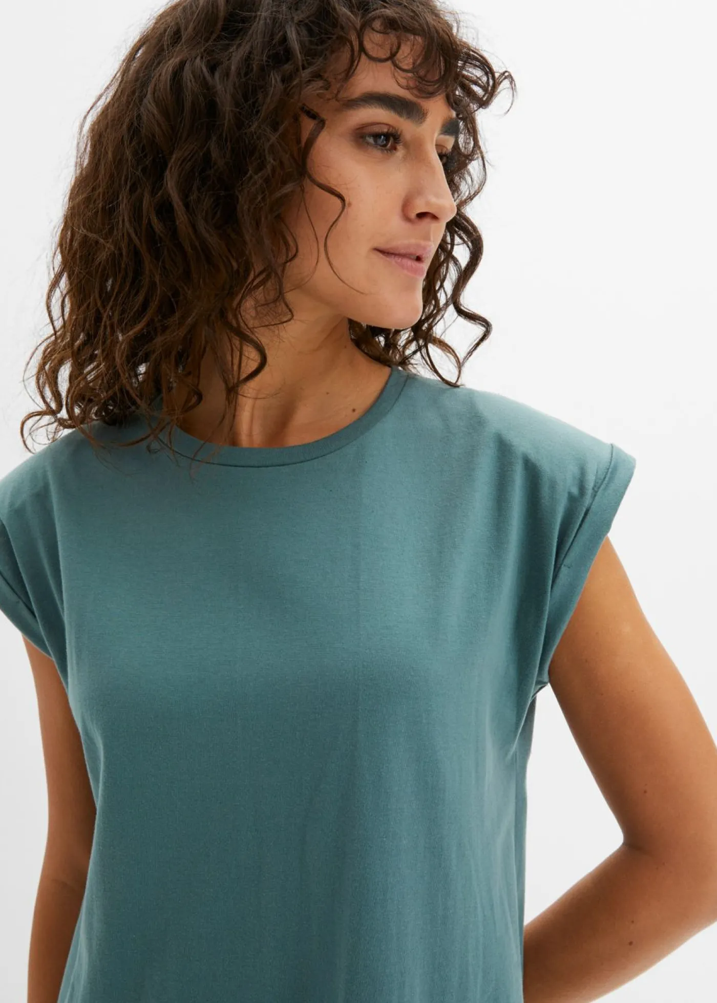 bonprix bonprix Vestido de algodón orgánico Verde grisáceo New