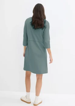 bonprix bonprix Vestido de algodón orgánico Verde eucalipto Sale