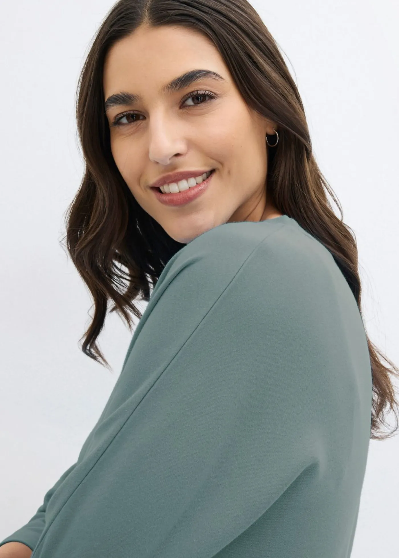 bonprix bonprix Vestido de algodón orgánico Verde eucalipto Sale