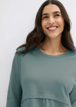 bonprix bonprix Vestido de algodón orgánico Verde eucalipto Sale