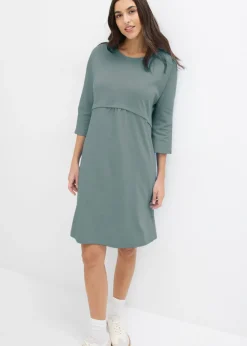 bonprix bonprix Vestido de algodón orgánico Verde eucalipto Sale