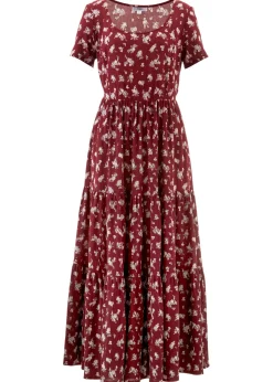 bonprix bonprix Vestido de algodón puro burdeos / rosa / rosa pálido / azul celeste / menta / crema suave con flores Hot