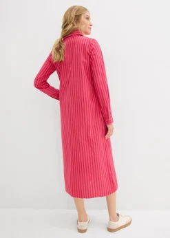 bonprix bonprix Vestido de algodón puro con cuello de camisa Azul ártico/azul provenzal/azul marino de rayas Sale