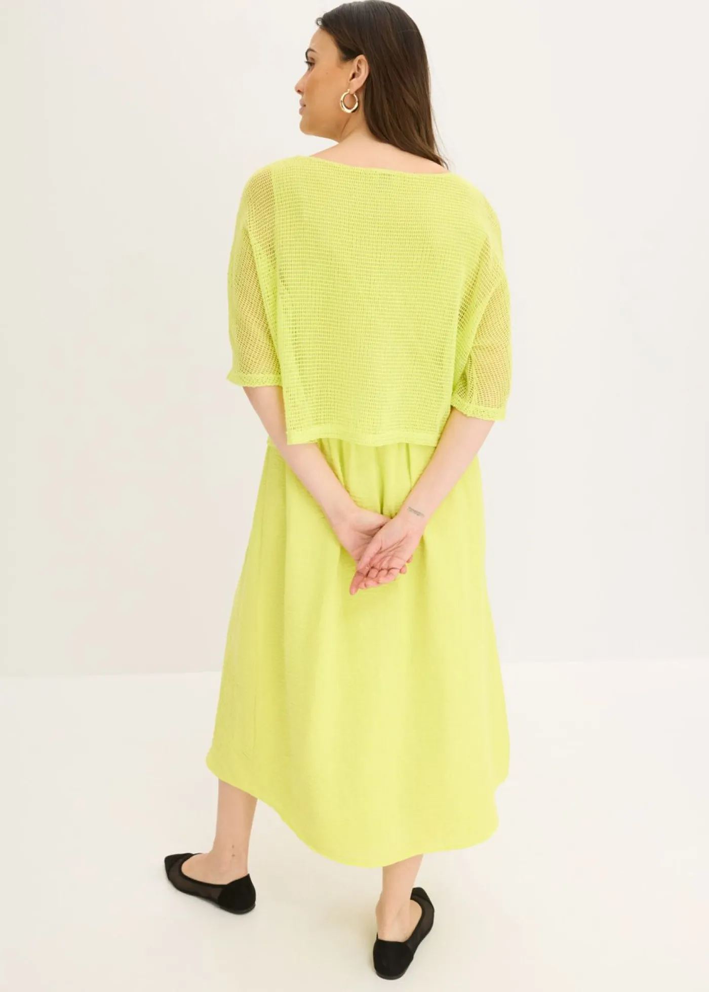 bonprix bonprix Vestido de aspecto 2 en 1 Amarillo cítrico Best