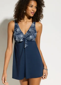bonprix bonprix Vestido de baño con bañador integrado Azul marino Discount