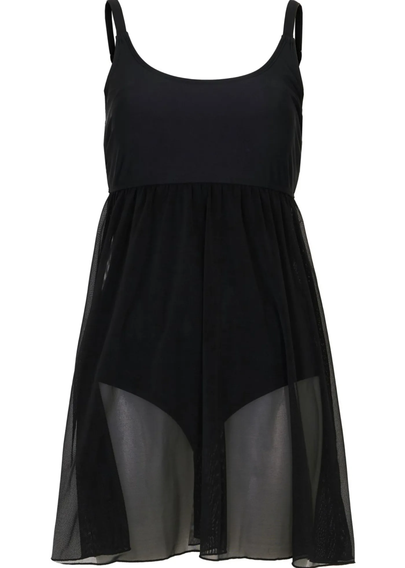bonprix bonprix Vestido de baño con malla transparente Negro Hot