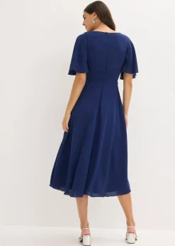 bonprix bonprix Vestido de cóctel con aplicación de encaje Azul oxford Discount