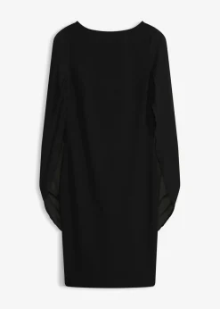 bonprix bonprix Vestido de cóctel con mangas de gasa Negro Hot