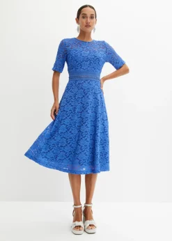 bonprix bonprix Vestido de encaje con ganchillo Azul Sale