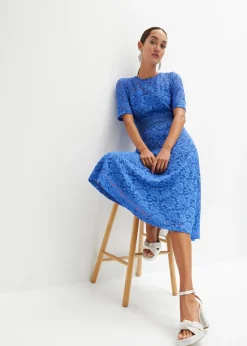 bonprix bonprix Vestido de encaje con ganchillo Azul Sale