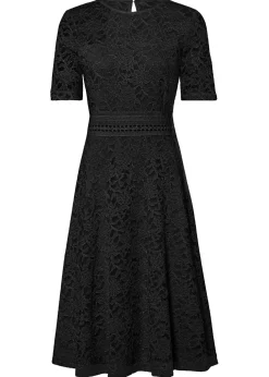 bonprix bonprix Vestido de encaje con ganchillo Negro Hot