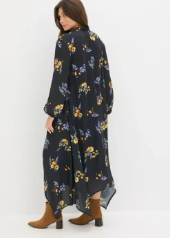 bonprix bonprix Vestido de gasa Negro con flores