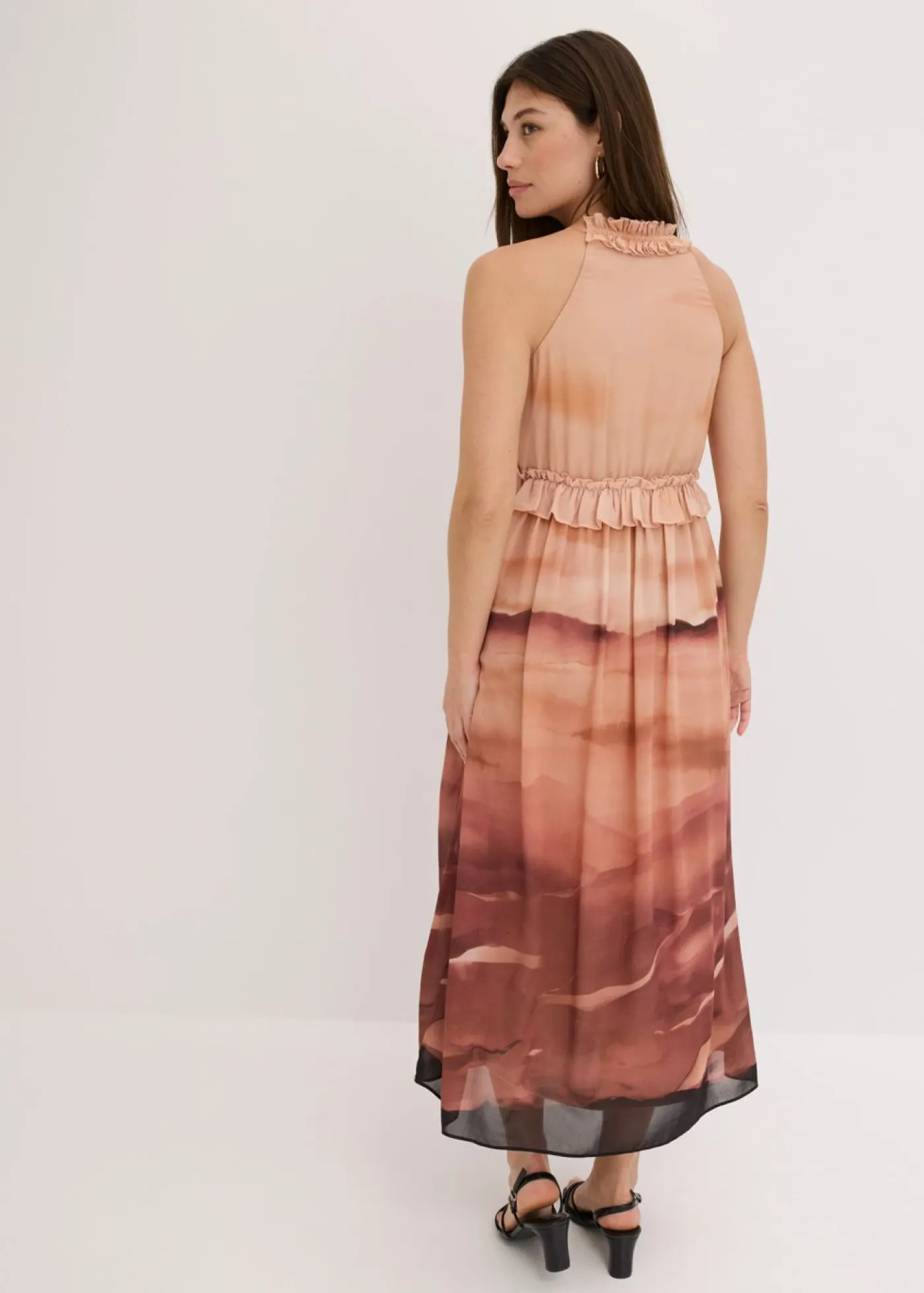 bonprix bonprix Vestido de gasa marrón Online