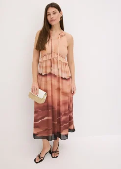 bonprix bonprix Vestido de gasa marrón Online