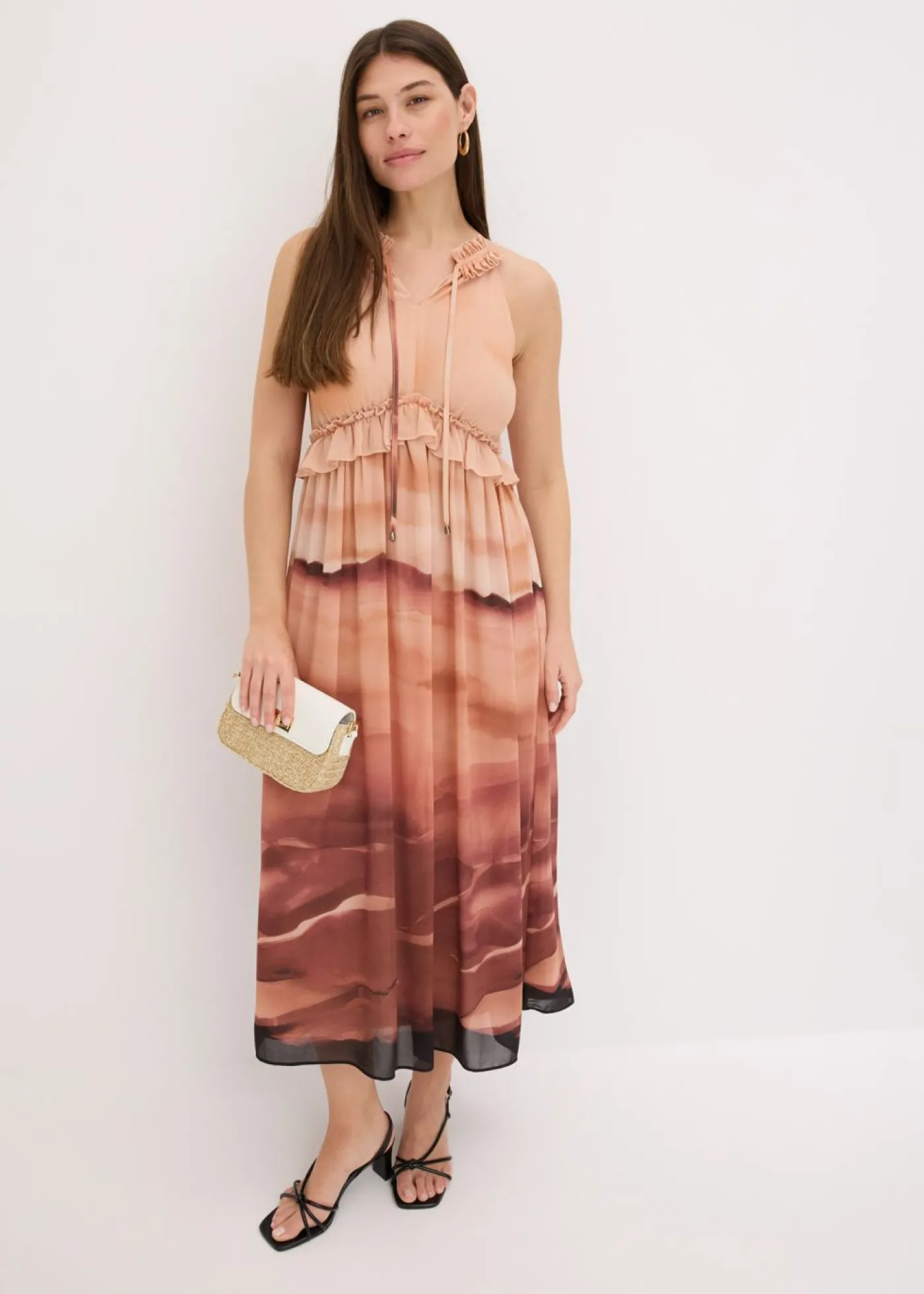 bonprix bonprix Vestido de gasa marrón Online
