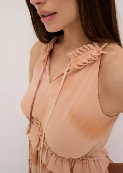 bonprix bonprix Vestido de gasa marrón Online