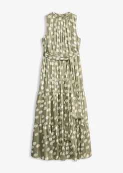 bonprix bonprix Vestido de gasa Verde oliva-blanco estampado Online