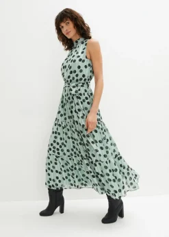 bonprix bonprix Vestido de gasa Verde oliva-blanco estampado Online