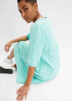 bonprix bonprix Vestido de gasa Azul mentol Outlet