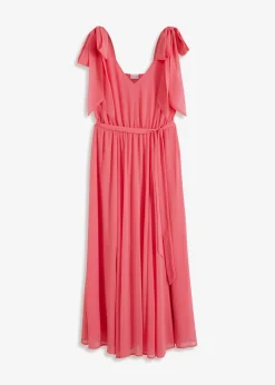 bonprix bonprix Vestido de gasa con detalles de lazo rosa caliente Hot