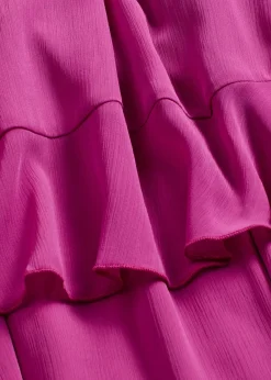 bonprix bonprix Vestido de gasa con volantes Fucsia oscuro New