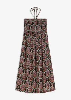 bonprix bonprix Vestido de gasa para la playa Negro multicolor Clearance