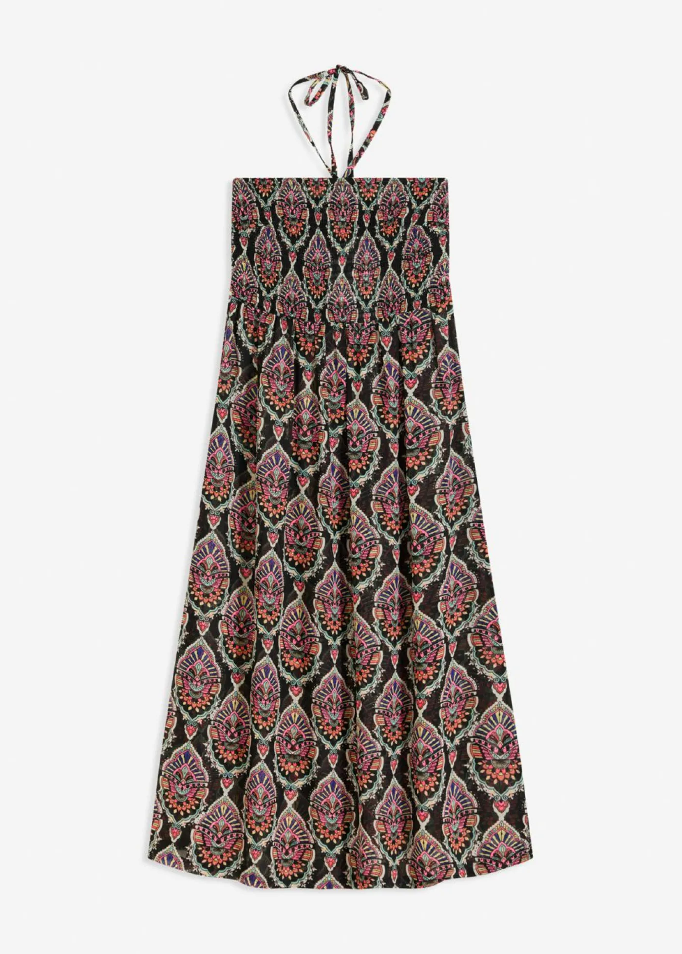 bonprix bonprix Vestido de gasa para la playa Negro multicolor Clearance