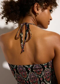 bonprix bonprix Vestido de gasa para la playa Negro multicolor Clearance