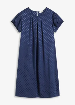 bonprix bonprix Vestido de jacquard con pinzas azul marino topos Clearance