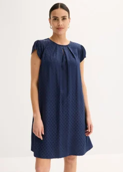 bonprix bonprix Vestido de jacquard con pinzas azul marino topos Clearance