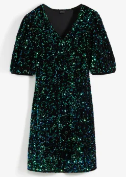 bonprix bonprix Vestido de lentejuelas Negro-verde Outlet