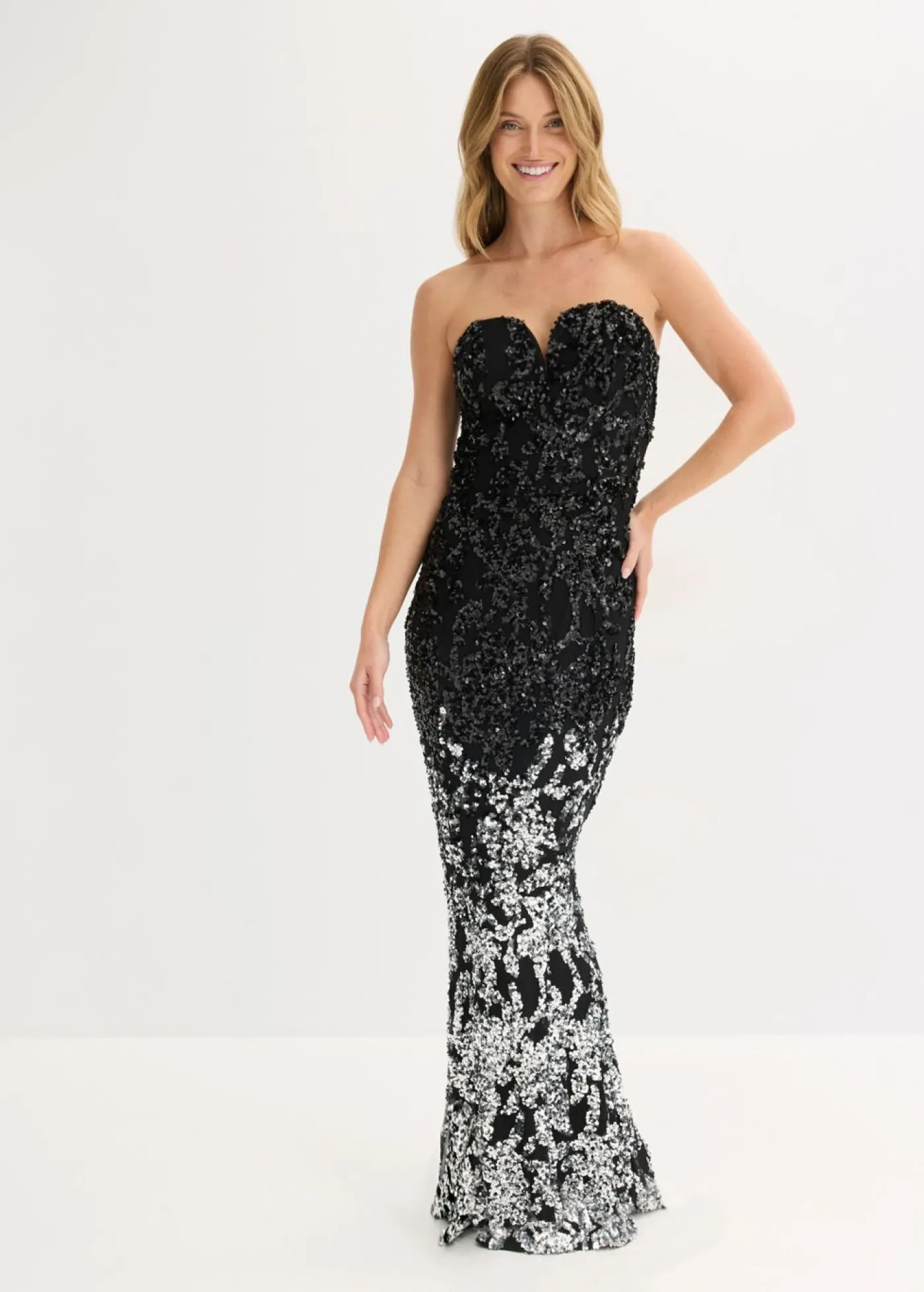bonprix bonprix Vestido de lentejuelas Negro-plata otros Hot