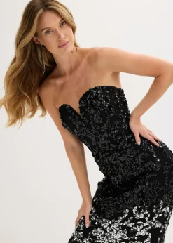 bonprix bonprix Vestido de lentejuelas Negro-plata otros Hot