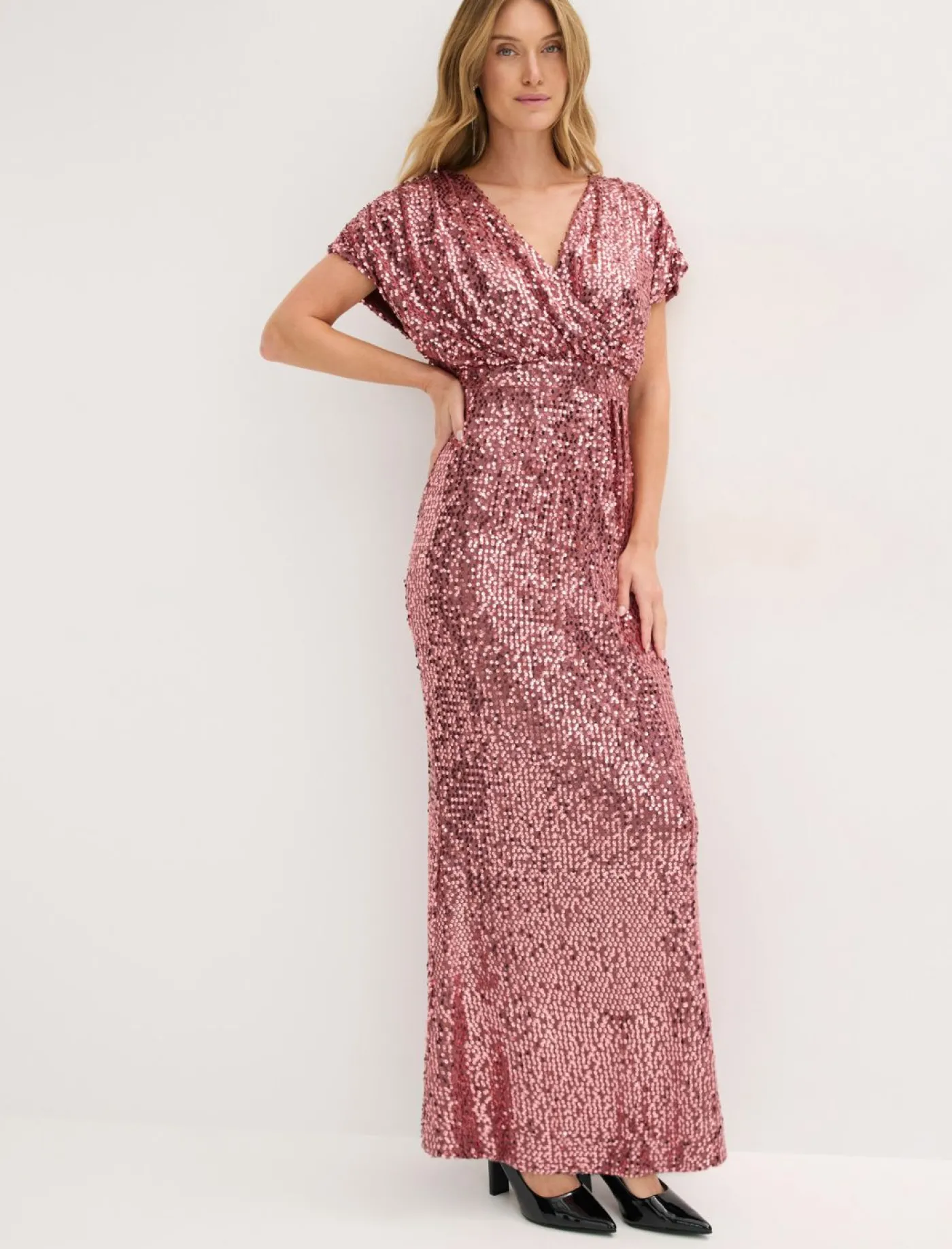 bonprix bonprix Vestido de lentejuelas Rosa oscuro Hot
