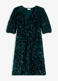 bonprix bonprix Vestido de lentejuelas Verde oscuro Sale