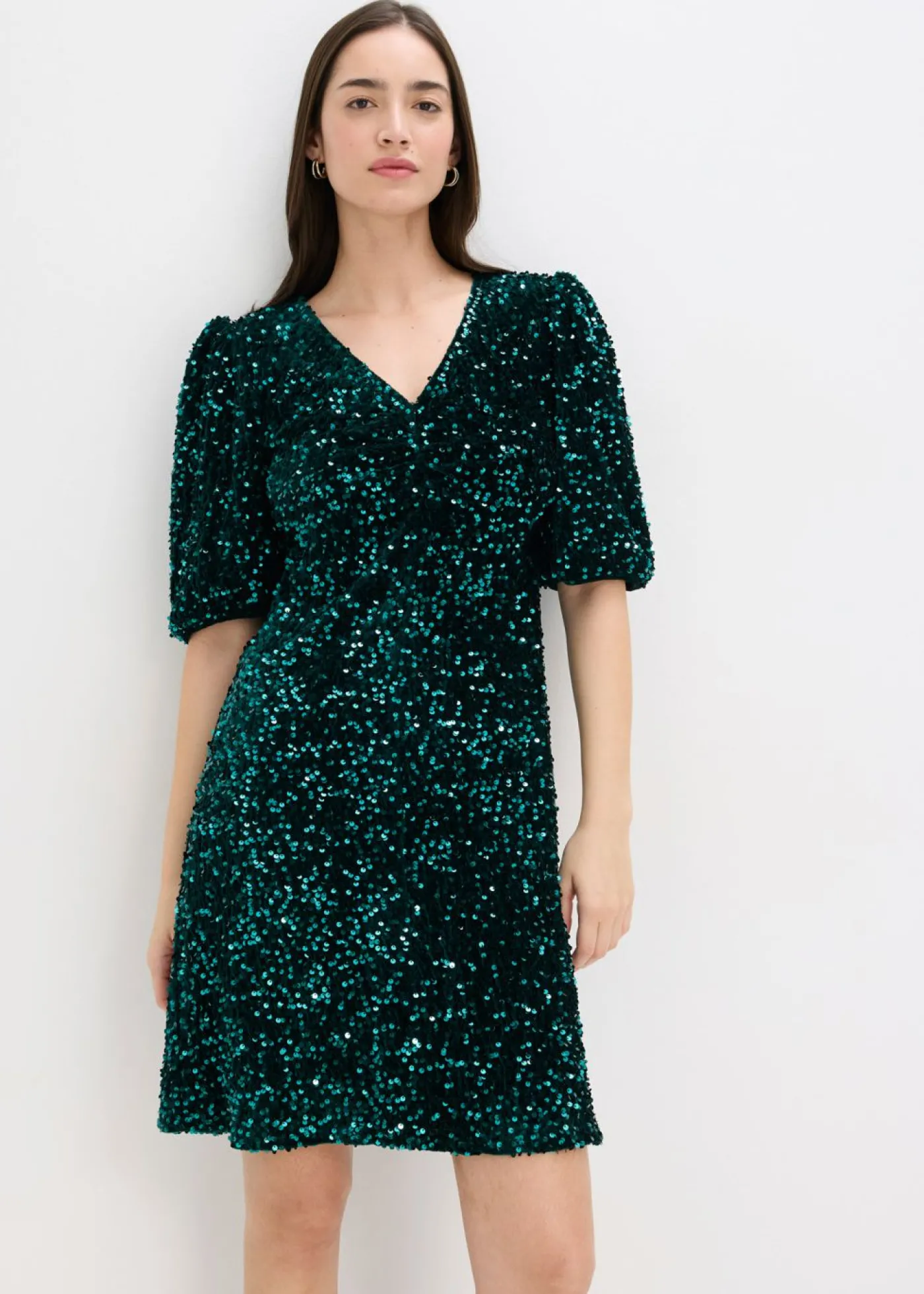 bonprix bonprix Vestido de lentejuelas Verde oscuro Sale