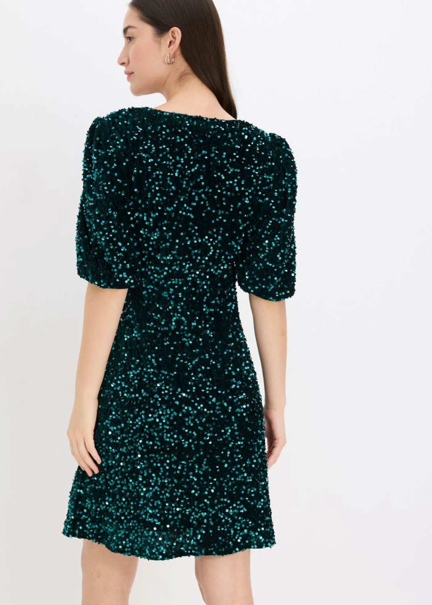 bonprix bonprix Vestido de lentejuelas Verde oscuro Sale