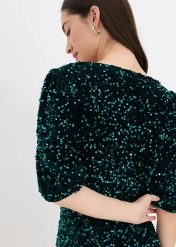 bonprix bonprix Vestido de lentejuelas Verde oscuro Sale