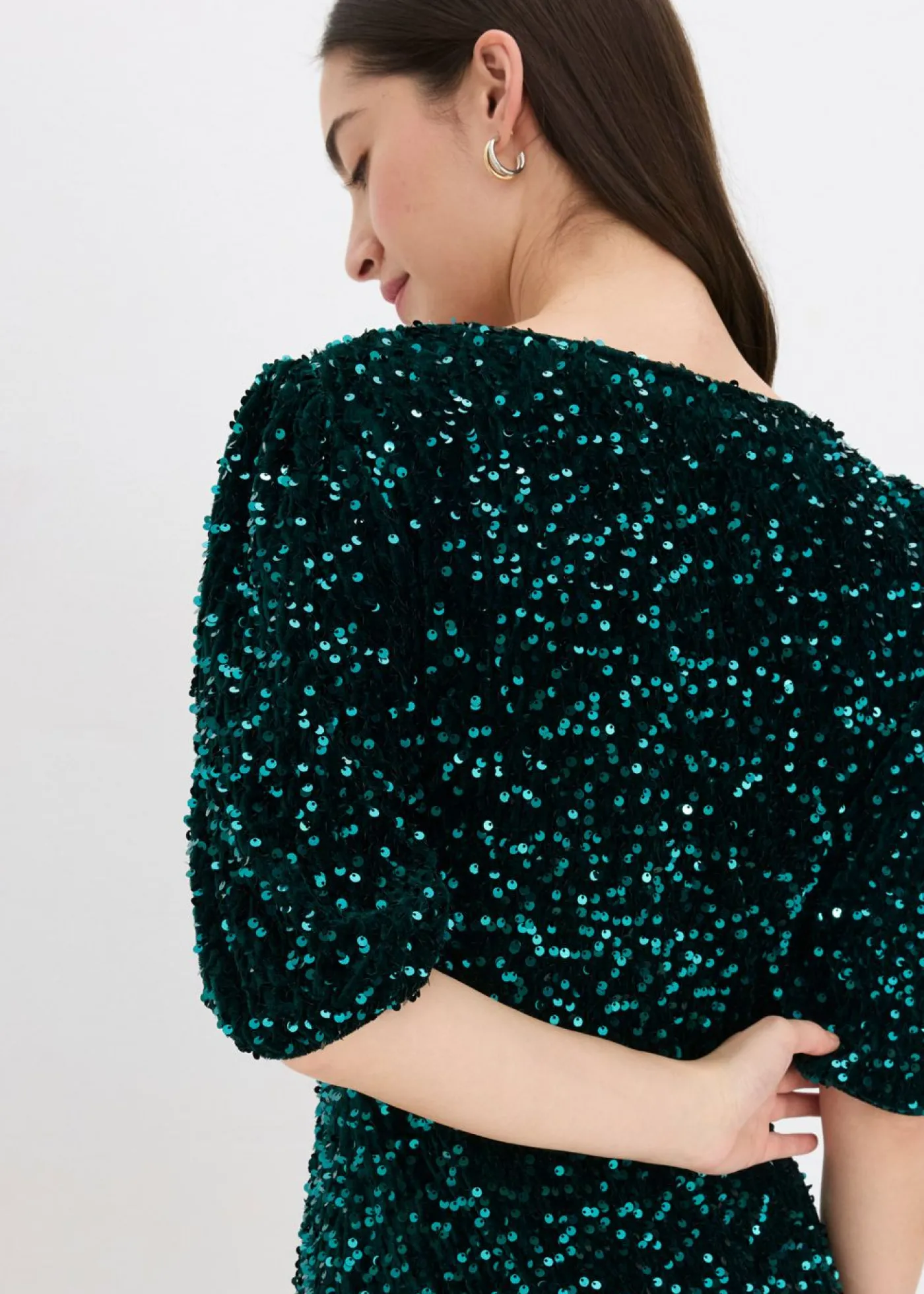 bonprix bonprix Vestido de lentejuelas Verde oscuro Sale