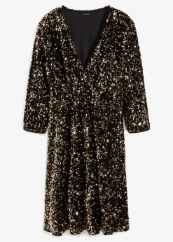 bonprix bonprix Vestido de lentejuelas Negro-oro rosado Best