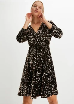bonprix bonprix Vestido de lentejuelas Negro-oro rosado Best