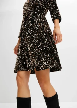 bonprix bonprix Vestido de lentejuelas Negro-oro rosado Best