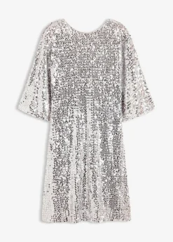 bonprix bonprix Vestido de lentejuelas con detalle de lazo Plata Best