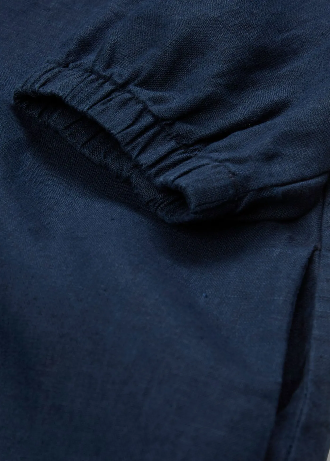 bonprix bonprix Vestido de lino puro con mangas 3/4 Azul marino Outlet