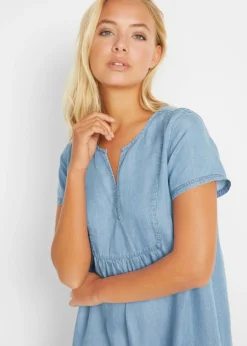 bonprix bonprix Vestido de lyocell Denim claro Outlet