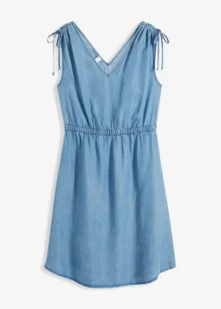 bonprix bonprix Vestido de lyocell liso Azul piedra Online