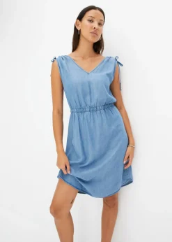 bonprix bonprix Vestido de lyocell liso Azul piedra Online